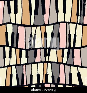 Seamless vector piano pattern in beige tones Stock Vector