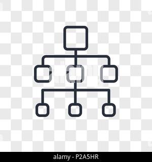 org chart vector icon isolated on transparent background, org chart logo concept Stock Vector