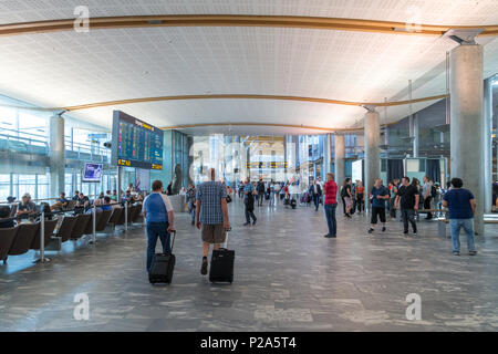 Oslo, Norway - May 31, 2018: Interior view of Oslo Gardermoen International Airport Stock Photo