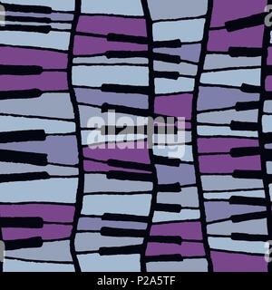 Seamless vector piano pattern in violet tones Stock Vector