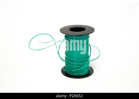 Electric Wires / Cables. Multicolored computer cable isolated on white background Stock Photo