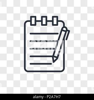 essay writing vector icon isolated on transparent background, essay writing logo concept Stock Vector