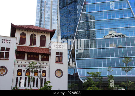 The Telok Ayer Chinese Methodist Church (Singapore). Stock Photo