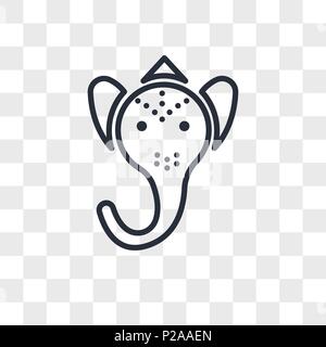 Ganesha vector icon isolated on transparent background, Ganesha logo concept Stock Vector