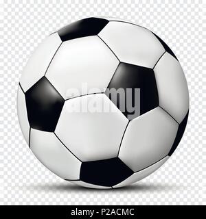 Football or soccer ball isolated on transparent background. Vector illustration. Stock Vector