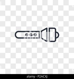 Flashlight vector icon isolated on transparent background, Flashlight logo concept Stock Vector
