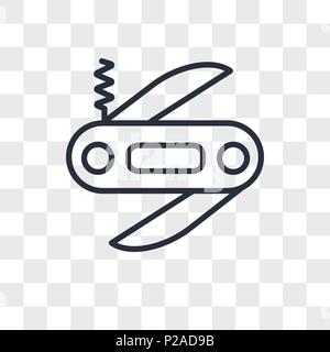 Swiss army knife vector icon isolated on transparent background, Swiss army knife logo concept Stock Vector