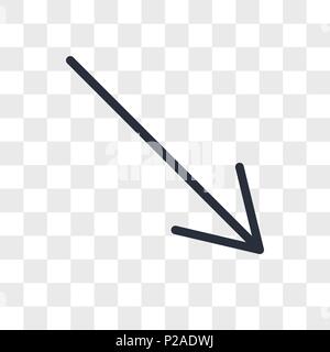 Diagonal arrow vector icon isolated on transparent background, Diagonal arrow logo concept Stock Vector