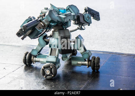 Hanover, Germany. 13th June, 2018. Ganker robot, fighting robot, combat robot by Shenzen Gjs Technology. At CEBIT 2018, international computer expo and Europe's Business Festival for Innovation and Digitization: Credit: Christian Lademann / LademannMedia Stock Photo