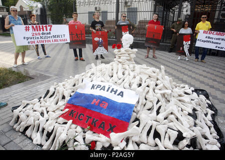 Kiev, Ukraine. 14th June, 2018. Ukrainian Activists Hold Posters By ...