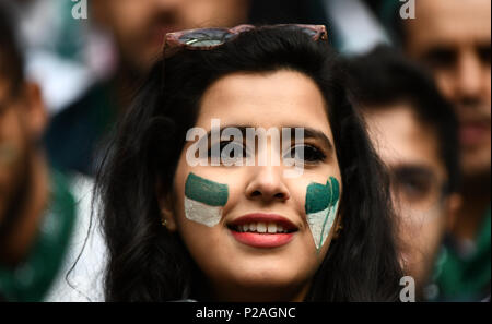 Luzhniki Stadium, Moscow, Russia. 14th June, 2018. FIFA World Cup 2018 football, Group A, Russia versus Saudi Arabia; Saudi Arabian fan ready for the game Credit: Action Plus Sports/Alamy Live News Stock Photo