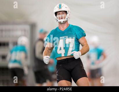 Davie, Florida, USA. 14th June, 2018. Miami Dolphins linebacker Kiko Alonso (47) during organized team activities at The Baptist Health Training Facility at Nova Southeastern University in Davie, Florida on June 14, 2018. Credit: Allen Eyestone/The Palm Beach Post/ZUMA Wire/Alamy Live News Stock Photo