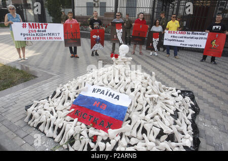 Kiev, Ukraine. 14th June, 2018. Ukrainian Activists Hold Posters By ...