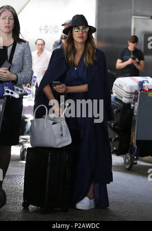 Los Angeles, Ca, USA. 14th June, 2018. Jessica Alba see at LAX Airport on June 14, 2018. Credit: John Misa/Media Punch/Alamy Live News