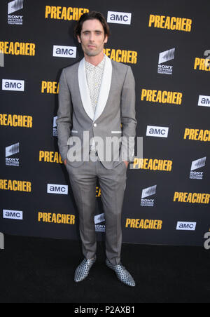 LOS ANGELES, CA - JUNE 14: Actor/musician Tyson Ritter  attends AMC's 'Preacher' Season 3 Premiere Party on June 14, 2018 at The Hearth and Hound in Los Angeles, California. Photo by Barry King/Alamy Live News Stock Photo