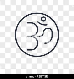 Om vector icon isolated on transparent background, Om logo concept Stock Vector