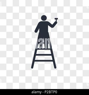 Mechanic ladder vector icon isolated on transparent background, Mechanic ladder logo concept Stock Vector