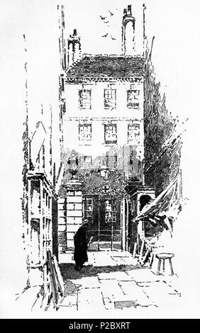 . English: Herbert Railton's illustration of the gateway to Middle Temple . circa 1895. Herbert Railton (1857–1910)[1] 146 Herbert Railton - Gateway to Middle Temple (modified) Stock Photo