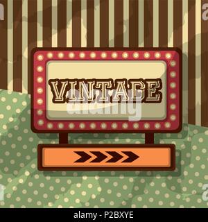 placard light retro vintage dotted and striped background vector illustration Stock Vector