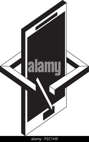 smartphone arrow 360 degree Stock Vector