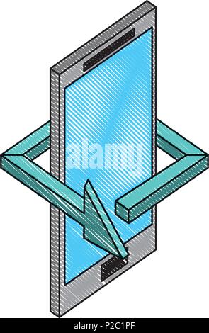 smartphone arrow 360 degree Stock Vector