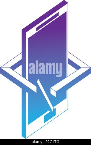 smartphone arrow 360 degree Stock Vector