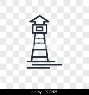 Lighthouse vector icon isolated on transparent background, Lighthouse logo concept Stock Vector