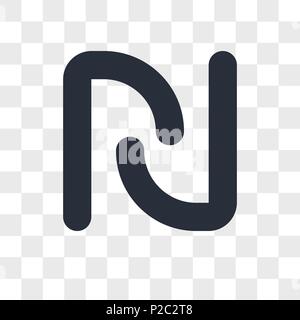 Israel currency vector icon isolated on transparent background, Israel currency logo concept Stock Vector