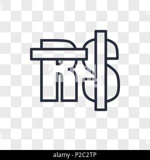 saudi riyal vector icon isolated on transparent background, saudi riyal logo concept Stock Vector