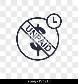 unpaid vector icon isolated on transparent background, unpaid logo concept Stock Vector