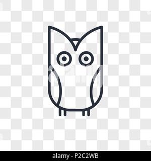 Owl vector icon isolated on transparent background, Owl logo concept Stock Vector