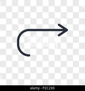 Return vector icon isolated on transparent background, Return logo concept Stock Vector