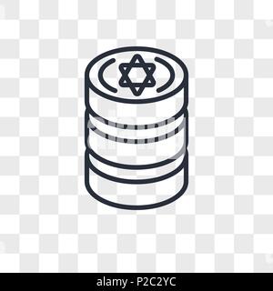 Jewish Coins vector icon isolated on transparent background, Jewish Coins logo concept Stock Vector