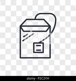 Tea bag vector icon isolated on transparent background, Tea bag logo concept Stock Vector