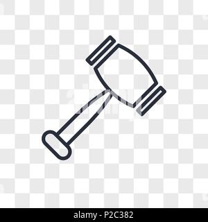 rubber hammer vector icon isolated on transparent background, rubber hammer logo concept Stock Vector