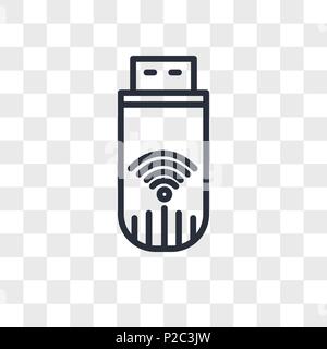 dongle vector icon isolated on transparent background, dongle logo concept Stock Vector
