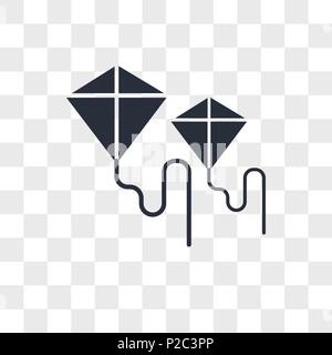 Kite vector icon isolated on transparent background, Kite logo concept Stock Vector