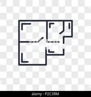 floorplan vector icon isolated on transparent background, floorplan logo concept Stock Vector