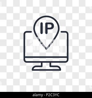 ip address vector icon isolated on transparent background, ip address logo concept Stock Vector
