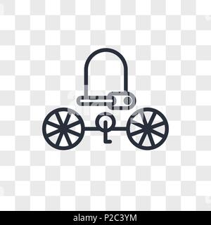 bike lock vector icon isolated on transparent background, bike lock logo concept Stock Vector
