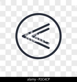 Rewind vector icon isolated on transparent background, Rewind logo concept Stock Vector