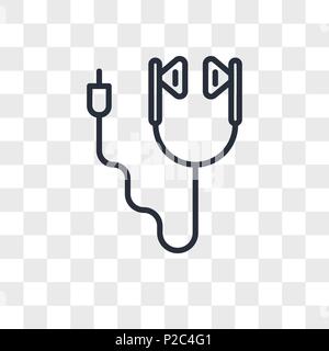 earbud vector icon isolated on transparent background, earbud logo concept Stock Vector