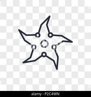 throwing star vector icon isolated on transparent background, throwing star logo concept Stock Vector