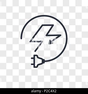 Electricity vector icon isolated on transparent background, Electricity logo concept Stock Vector