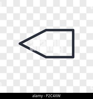 Backward vector icon isolated on transparent background, Backward logo concept Stock Vector