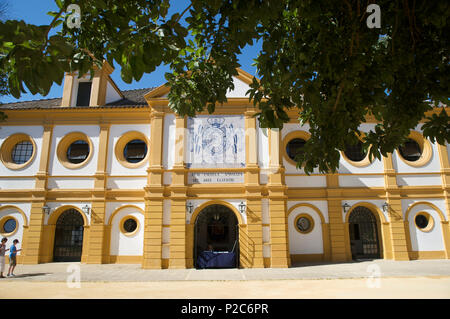 Outside view of Real Escuela de Caballo, Royal Andalusian School of Equestrian Art, Jerez de la Frontera, Andalusia, Spain, Euro Stock Photo