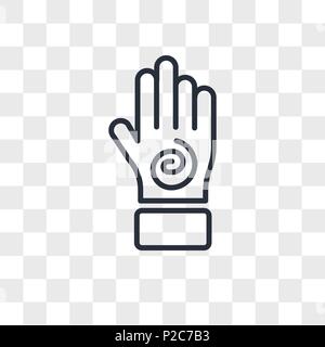 Hand with an spiral vector icon isolated on transparent background, Hand with an spiral logo concept Stock Vector