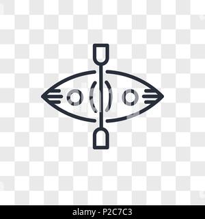 Kayak vector icon isolated on transparent background, Kayak logo concept Stock Vector