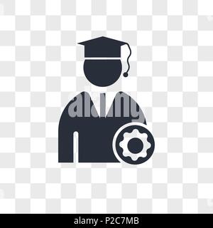 Graduate Student vector icon isolated on transparent background, Graduate Student logo concept Stock Vector