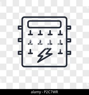 Fuse box vector icon isolated on transparent background, Fuse box logo concept Stock Vector